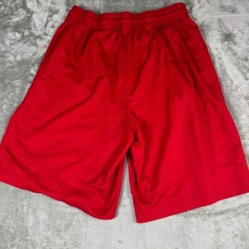 Nike Athletic Shorts Mens XXL Red Mesh‎ Basketball Swoosh Pockets Drawstring